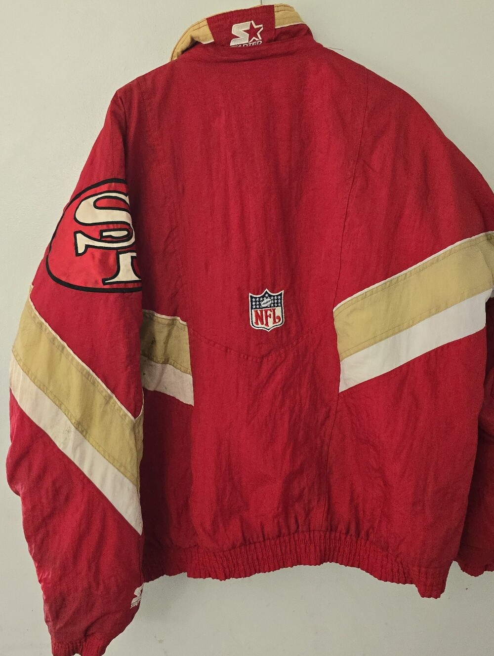 San Francisco 49ers Vintage 90s Starter Zip Up Jacket Hooded XL NFL Pro Line *re - Picture 9 of 16